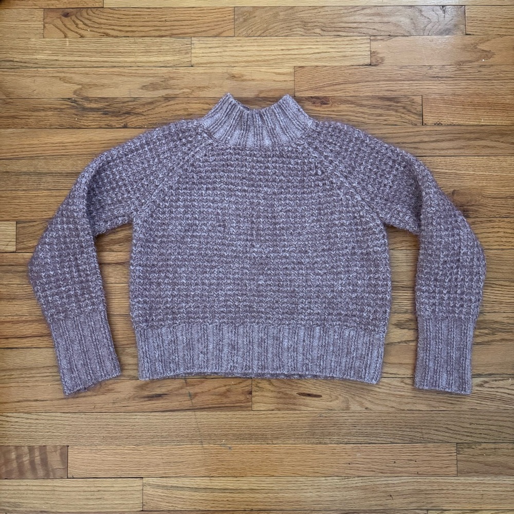 SO knit mock neck cropped sweater